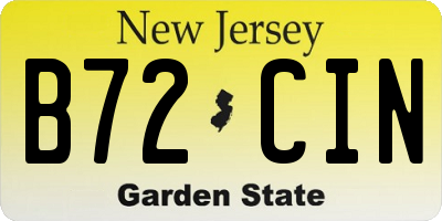 NJ license plate B72CIN