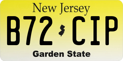 NJ license plate B72CIP
