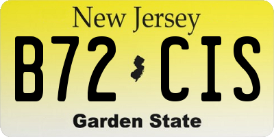 NJ license plate B72CIS