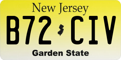 NJ license plate B72CIV