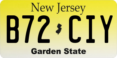 NJ license plate B72CIY