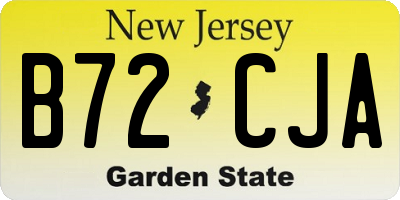 NJ license plate B72CJA