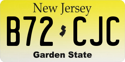 NJ license plate B72CJC