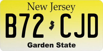 NJ license plate B72CJD