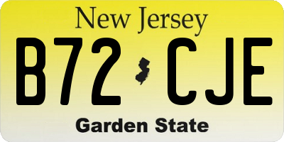 NJ license plate B72CJE