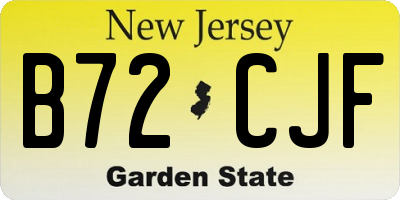 NJ license plate B72CJF