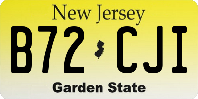 NJ license plate B72CJI