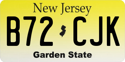 NJ license plate B72CJK