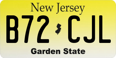 NJ license plate B72CJL