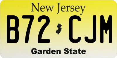 NJ license plate B72CJM