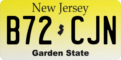 NJ license plate B72CJN