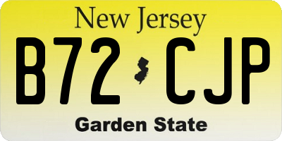 NJ license plate B72CJP