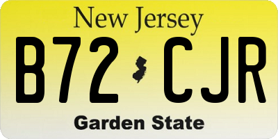 NJ license plate B72CJR