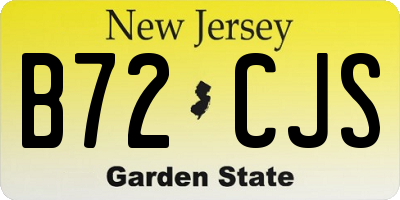 NJ license plate B72CJS