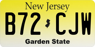 NJ license plate B72CJW