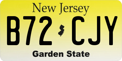 NJ license plate B72CJY