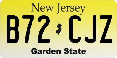 NJ license plate B72CJZ