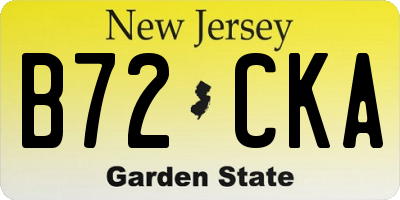 NJ license plate B72CKA