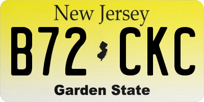 NJ license plate B72CKC