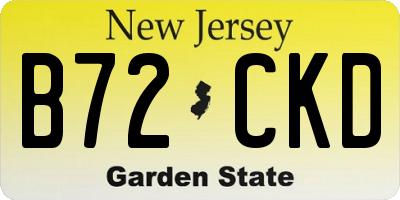NJ license plate B72CKD