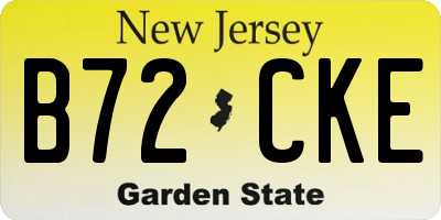 NJ license plate B72CKE