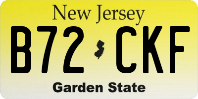 NJ license plate B72CKF