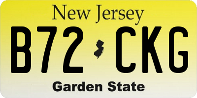 NJ license plate B72CKG