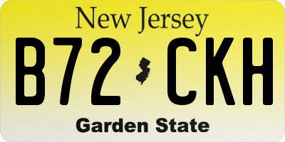 NJ license plate B72CKH