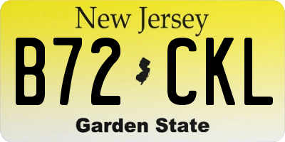 NJ license plate B72CKL