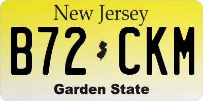 NJ license plate B72CKM