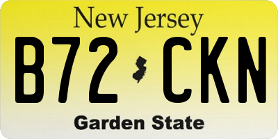 NJ license plate B72CKN