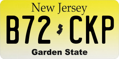 NJ license plate B72CKP