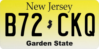 NJ license plate B72CKQ