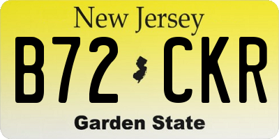 NJ license plate B72CKR