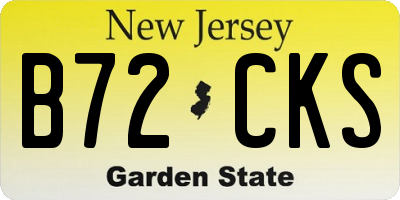 NJ license plate B72CKS