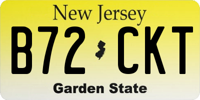 NJ license plate B72CKT