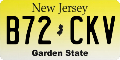 NJ license plate B72CKV