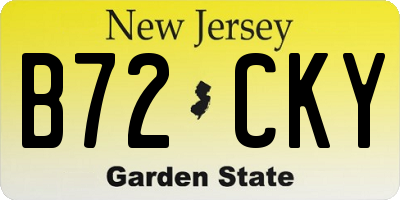 NJ license plate B72CKY