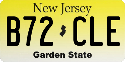 NJ license plate B72CLE