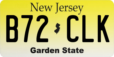 NJ license plate B72CLK