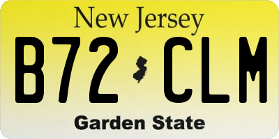 NJ license plate B72CLM