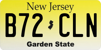 NJ license plate B72CLN