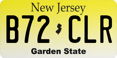 NJ license plate B72CLR