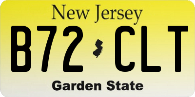 NJ license plate B72CLT