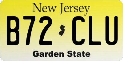 NJ license plate B72CLU
