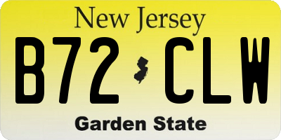 NJ license plate B72CLW