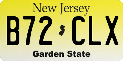 NJ license plate B72CLX