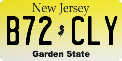 NJ license plate B72CLY