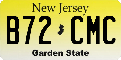 NJ license plate B72CMC