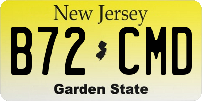 NJ license plate B72CMD